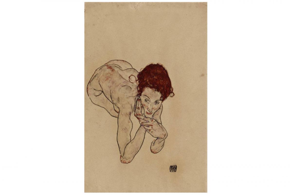 Egon Schiele, Kauernder weiblicher Akt