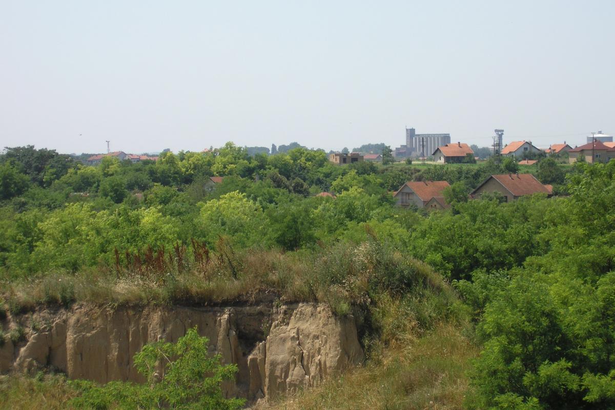 A cservenkai téglagyárat övező szakadékok egyike 2006-ban