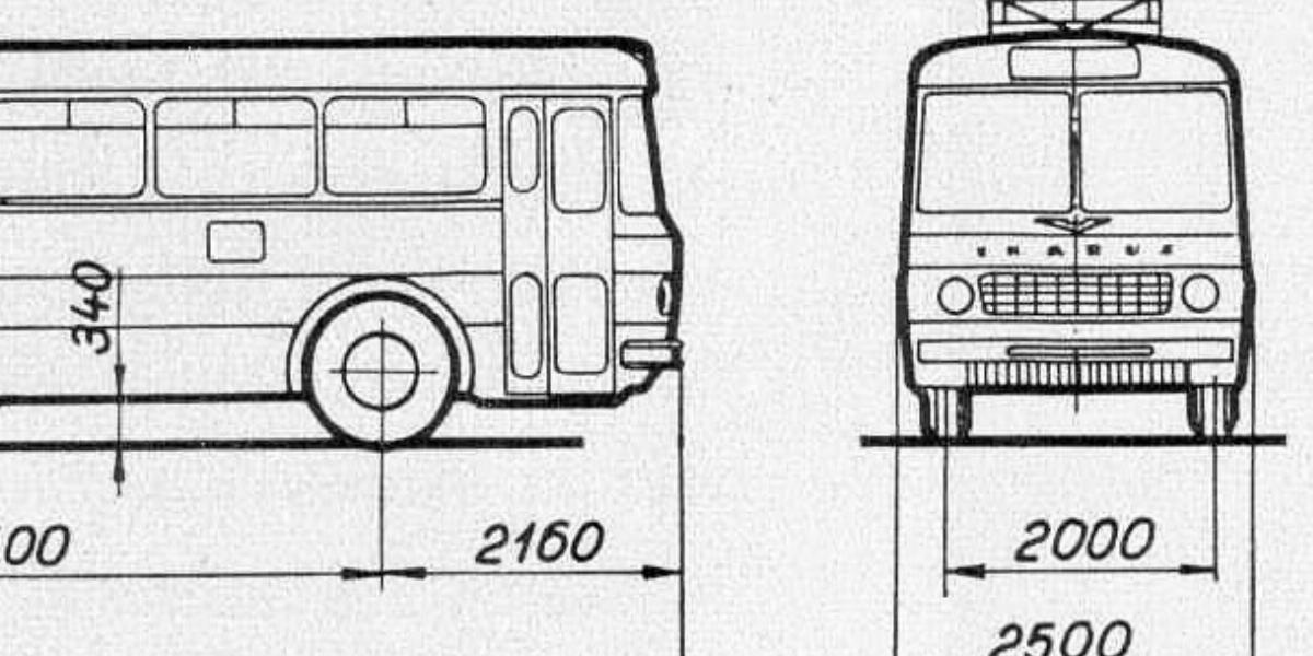 Illusztráció - az Ikarus 180 egy tervrajza