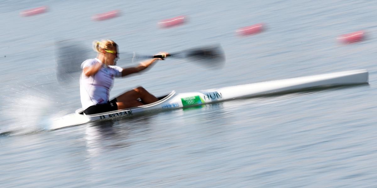 Kozák Danuta 2016-ban, a riói olimpia kajak egyes 500 méteres futamán