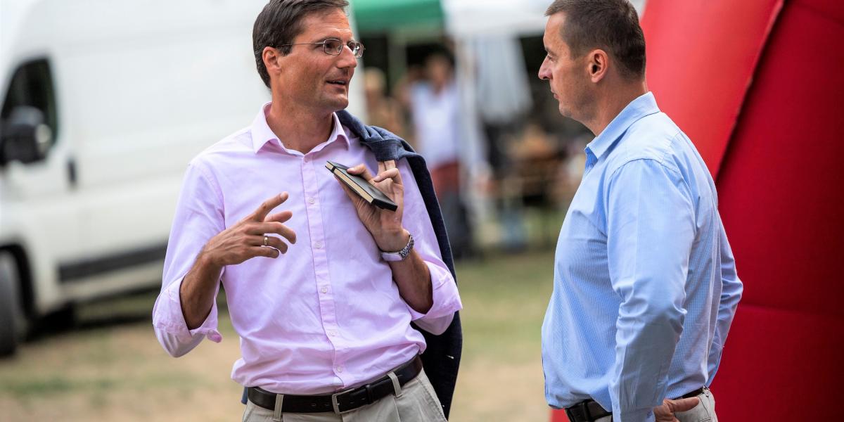 Gyöngyösi Márton frakcióvezető és Sneider Tamás a Jobbik családi napján.