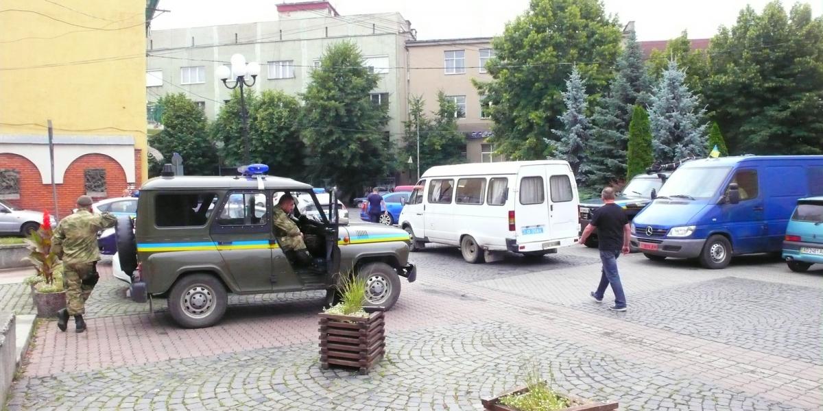 Fokozottan őrzik a rendőrséget Munkácson a robbantások óta A SZERZŐ FELVÉTELE