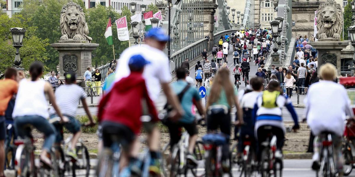 Résztvevők a 2016-os I bike Budapest felvonuláson