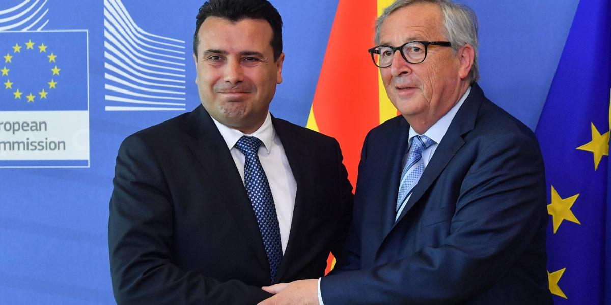 Jean-Claude Juncker és Zoran Zaev