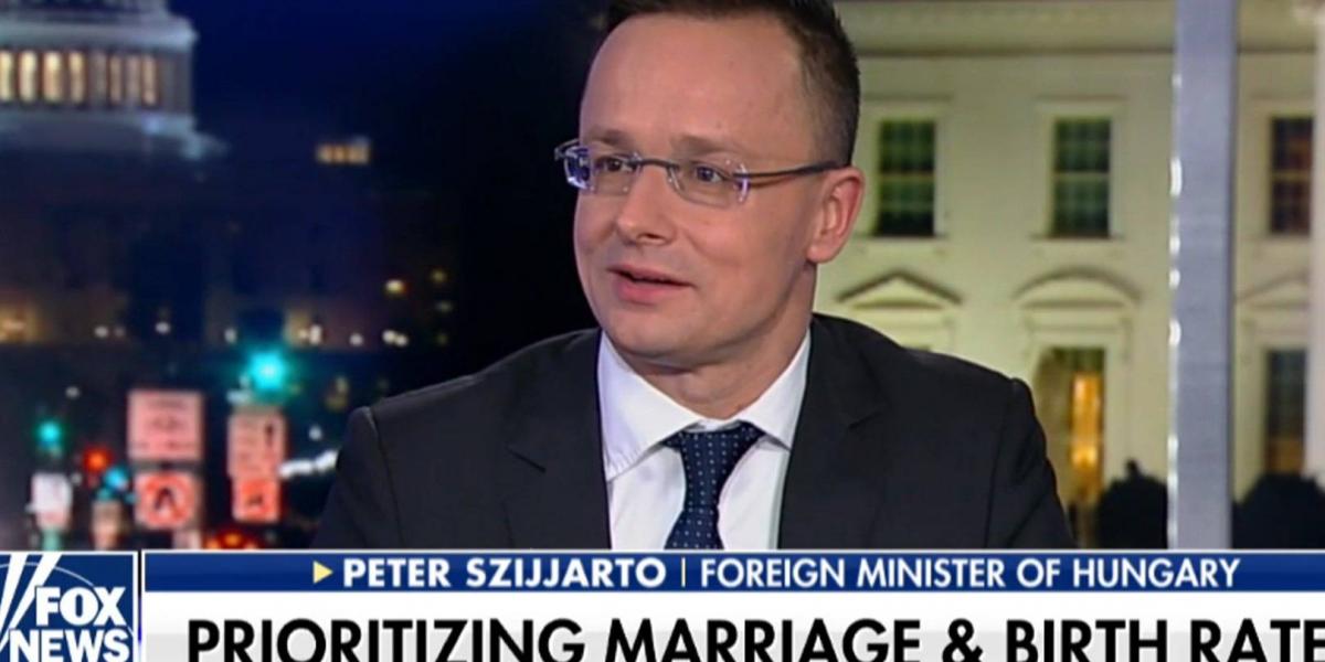 Szijjártó Péter külügyminiszter a Fox Newson