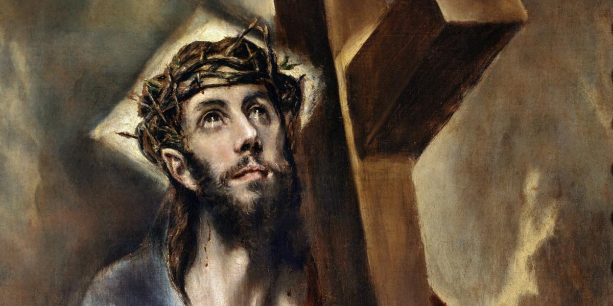 Illusztráció - El Greco: Krisztus átkarolja a keresztet c. festményének részlete