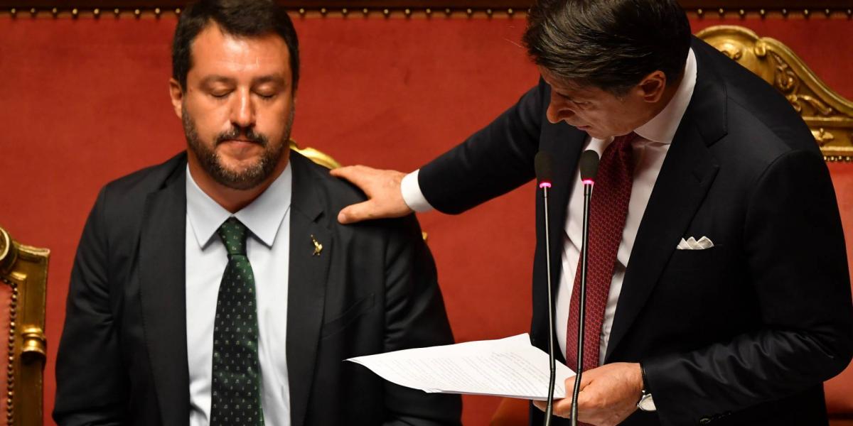 Conte és Salvini a parlamentben