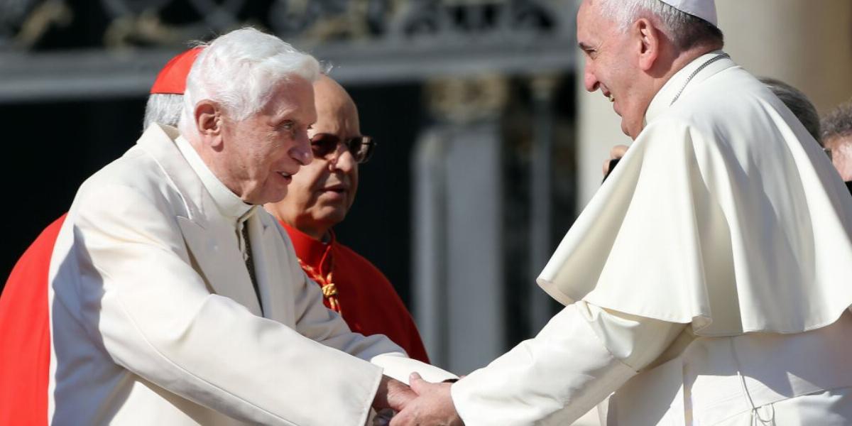 XVI. Benedek emeritus pápa és Ferenc pápa az idősek napján rendezett misén FOTÓ: EUROPRESS/GETTY IMAGES/FRANCO ORIGLIA