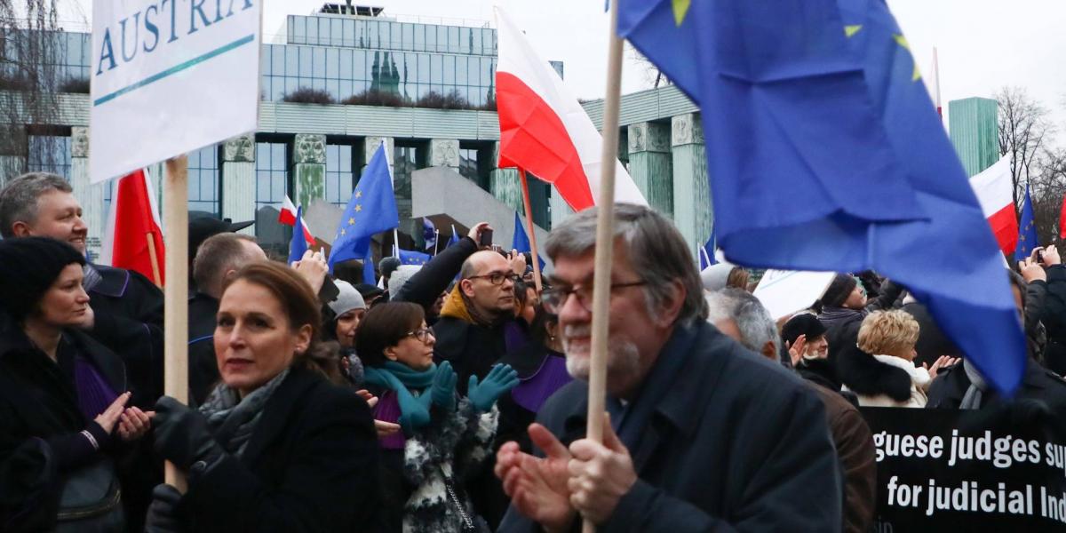 A lengyel bírák január 11-én tüntettek Varsóban