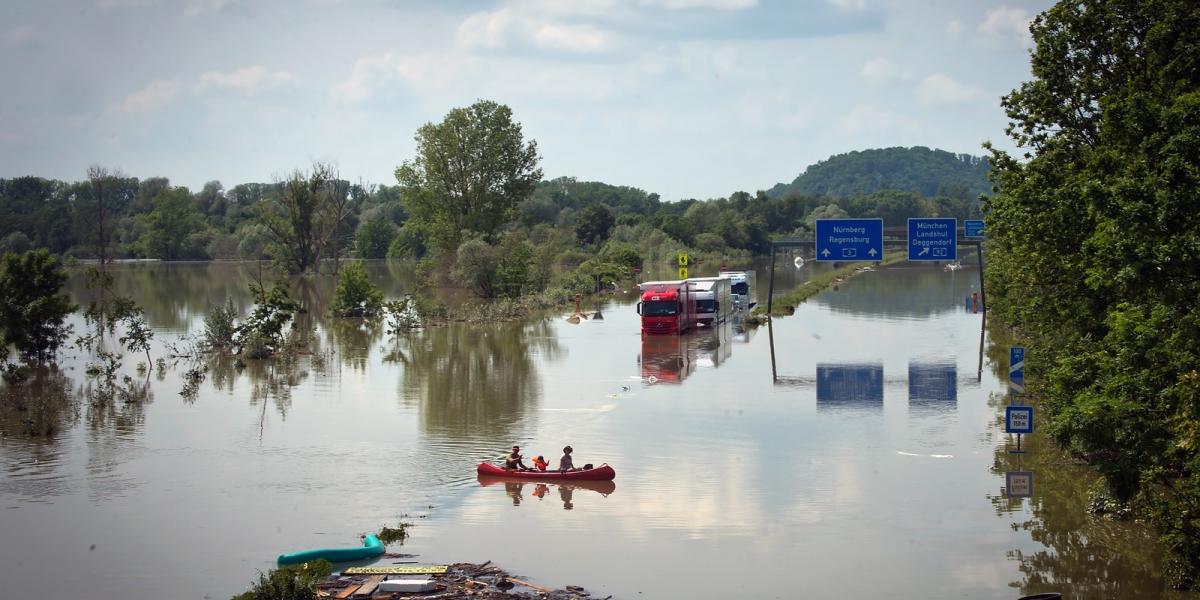 Németországban elöntötte az autópályát a Duna 2013 nyarán/Getty Images