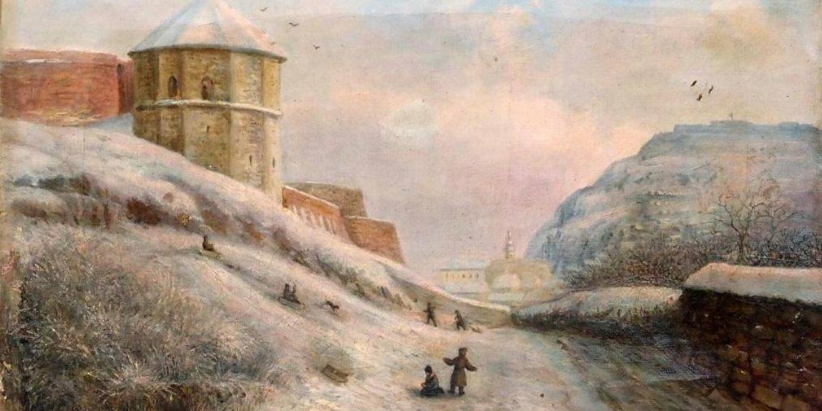 Id. Sándy Gyula: Középkori vártorony a budai Vár oldalában, 1875