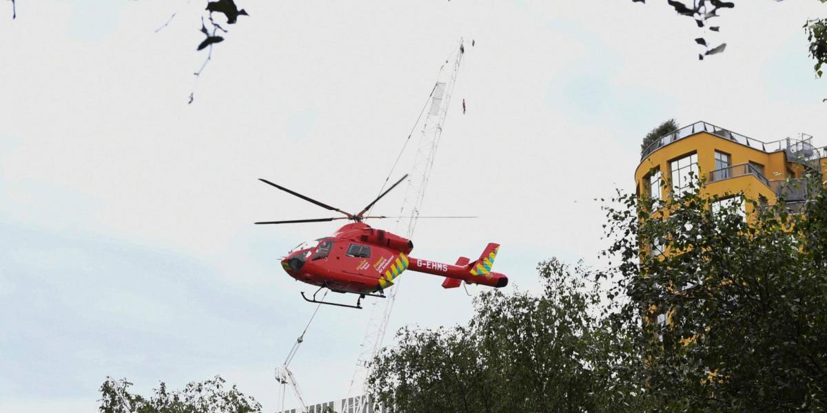 Mentőhelikopter szállított a sérült gyereket kórházba