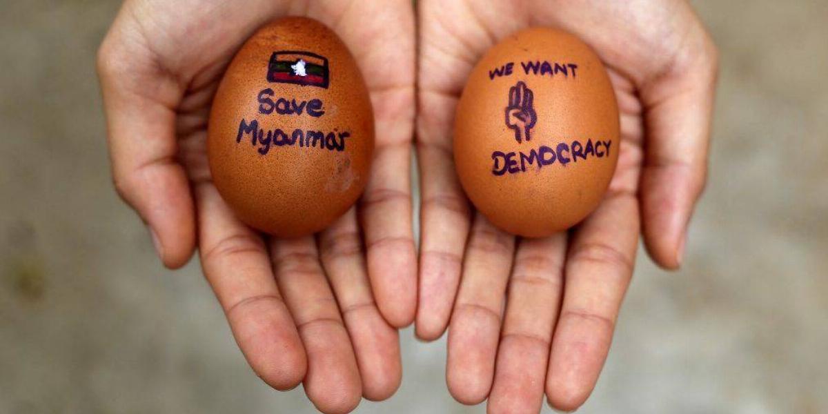 Easter Egg Strike Against The Military Coup In Myanmar