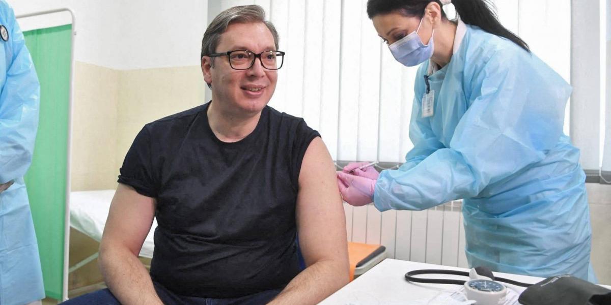 Serbian President Vucic receives Covid-19 vaccine