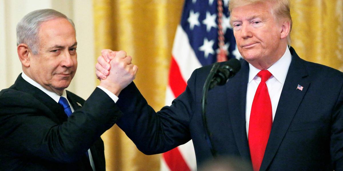 United States President Donald J. Trump shake hands with Israel`s Prime...