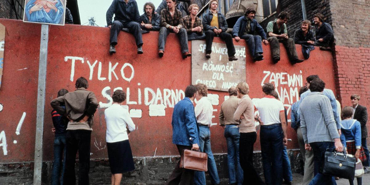 Sztrájkoló gdański munkások