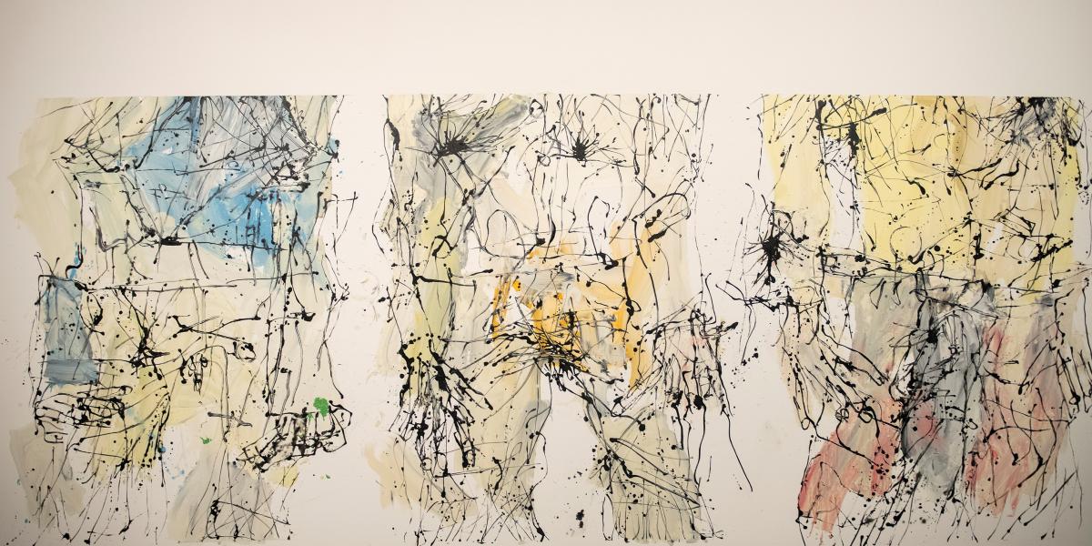 Baselitz a tárlatra kölcsönadta a 2011-ben készült, Asger Jorntól ellágyulok című, nagyméretű festményét