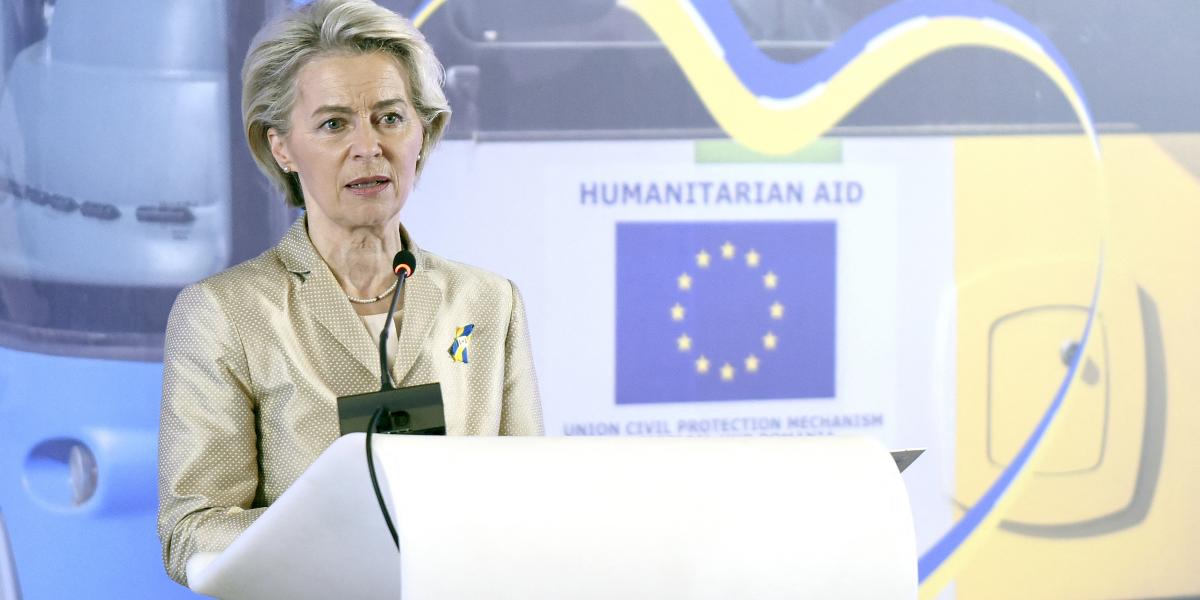 Ursula von der Leyen, az Európai Bizottság elnöke Kijevben 2023. november 4-én