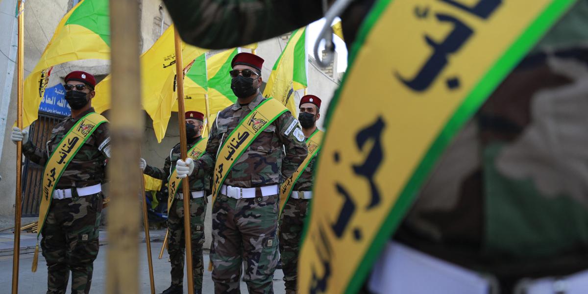 A Kataib Hezbollah harcosai Bagdadban. 