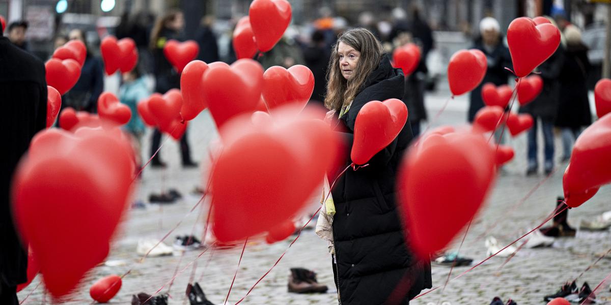 Emlékezés a Hamász Izrqel elleni október 7-i terrortámadásának az áldozataira Koppenhágában 2023. november 5-én