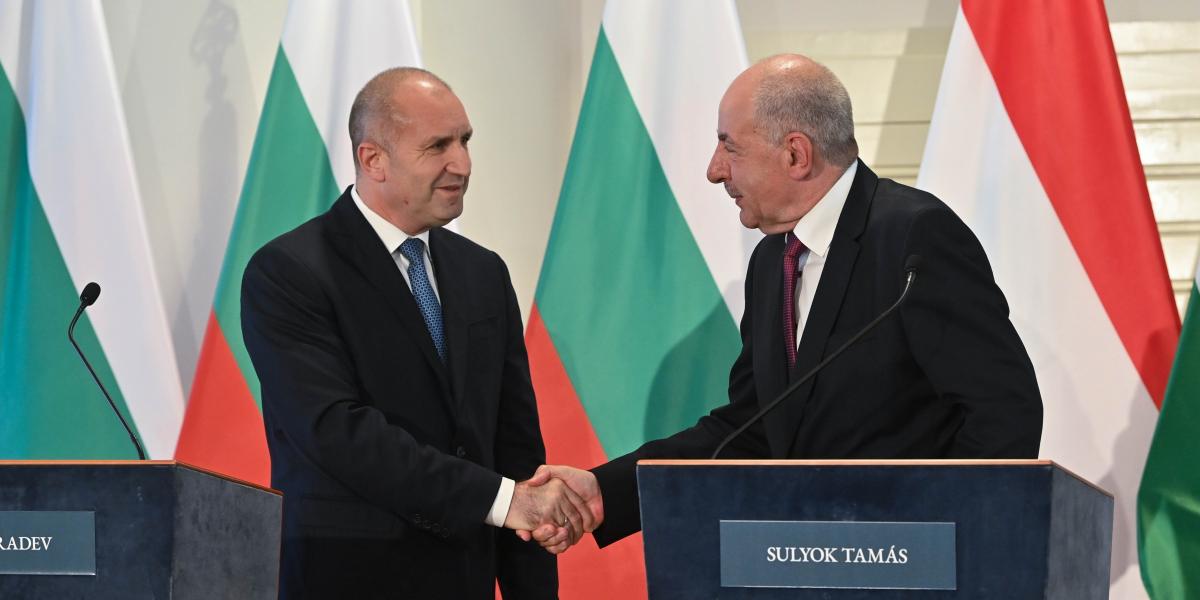 Sulyok Tamás köztársasági elnök és Rumen Radev bolgár elnök 2024. május 25-én