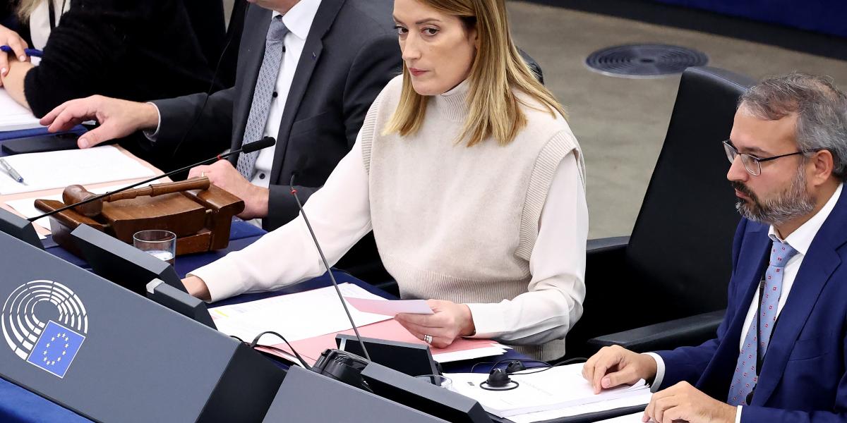 Roberta Metsola az Európai Parlament október 23i plenáris ülésén