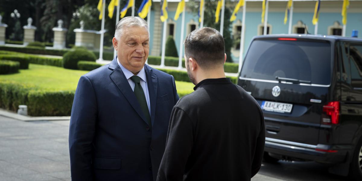 Volodimir Zelenszkij ukrán elnök fogadja Orbán Viktor miniszterelnököt Kijevben