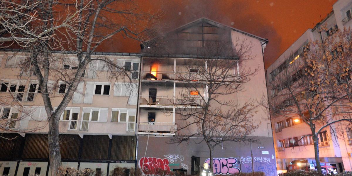 Két emelet lángolt a Ráday Kollégium egyik épületszárnyában 2019. január 23-án 