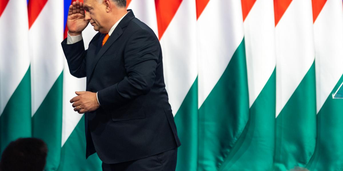 Orbán Viktor a 2022 február 12-i évértékelő beszédén a Várkert Bazárban 