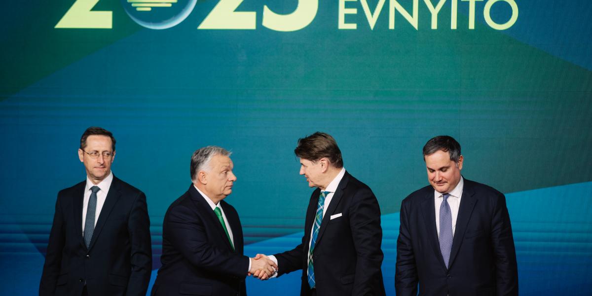Varga Mihály, Orbán Viktor, Nagy Elek és Nagy Márton a kamara rendezvényén