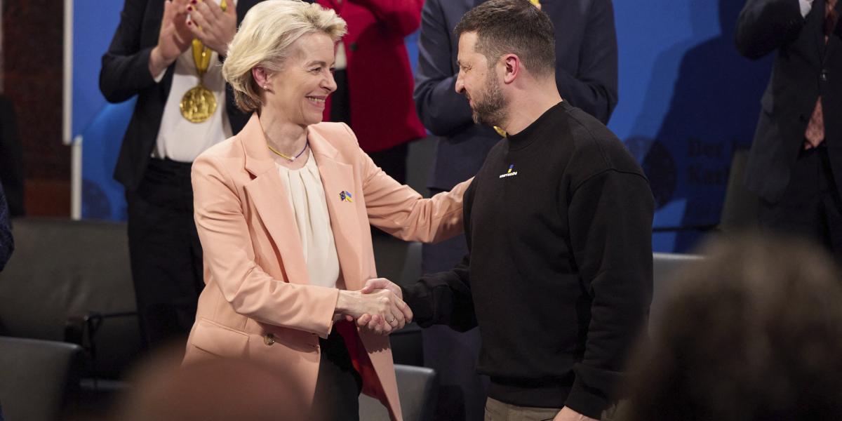 Ursula von der Leyen és Volodimir Zelenszkij - Korábbi felvétel