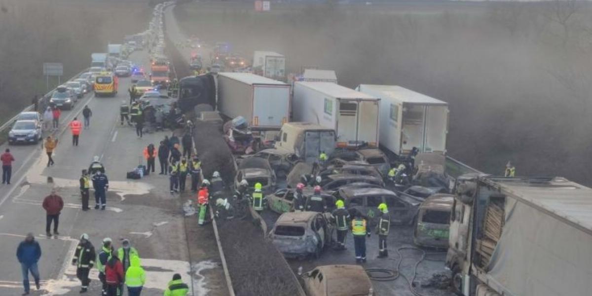 A porviharban 41 jármű ütközött, a balesetnek egy halálos áldozata volt