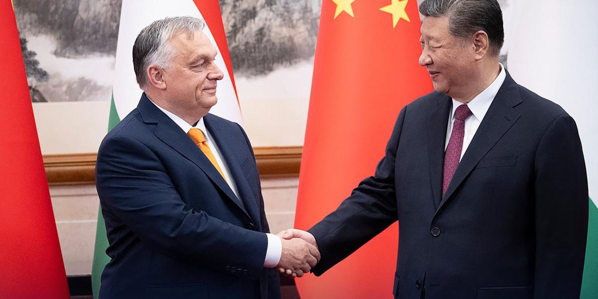 Orbán Viktor és Hszi Csin-ping 2024. július 8-án a magyar miniszterelnök pekingi látogatásán