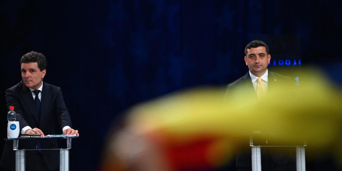 Nicușor Dan és George Simion a 2025. május 8-i televíziós vitában