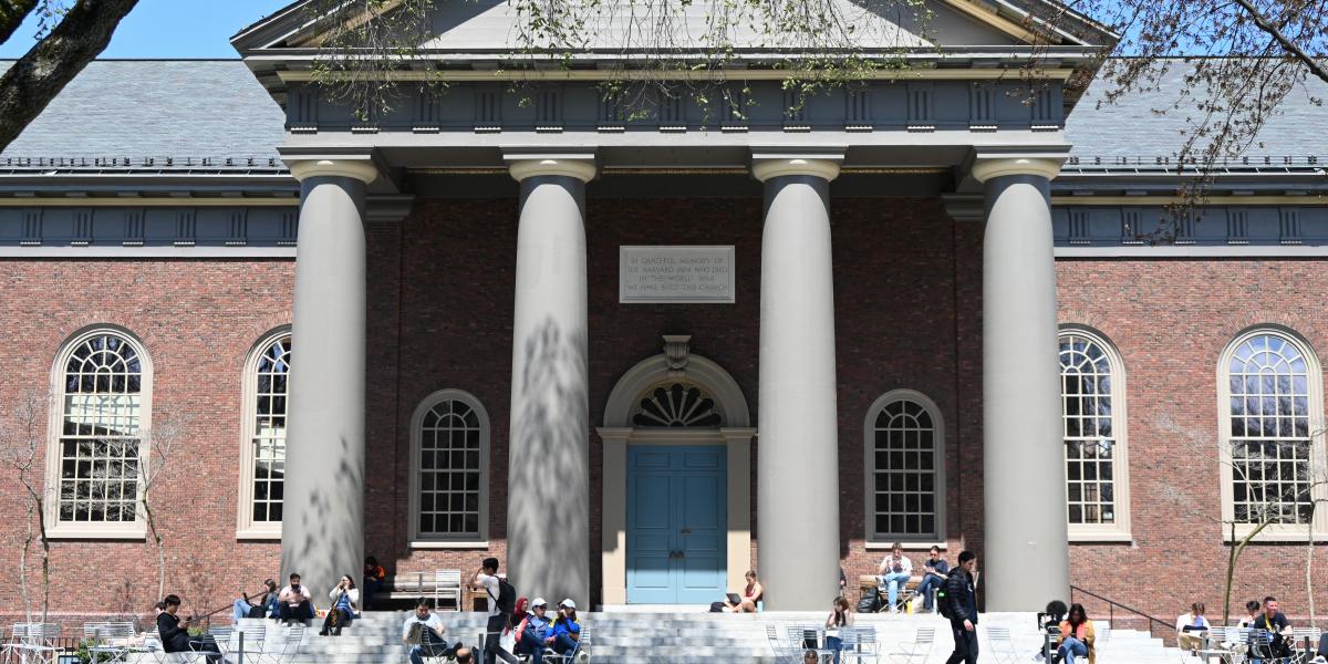 A Harvard Egyetem Cambridge-ben 2025. április 22-én.