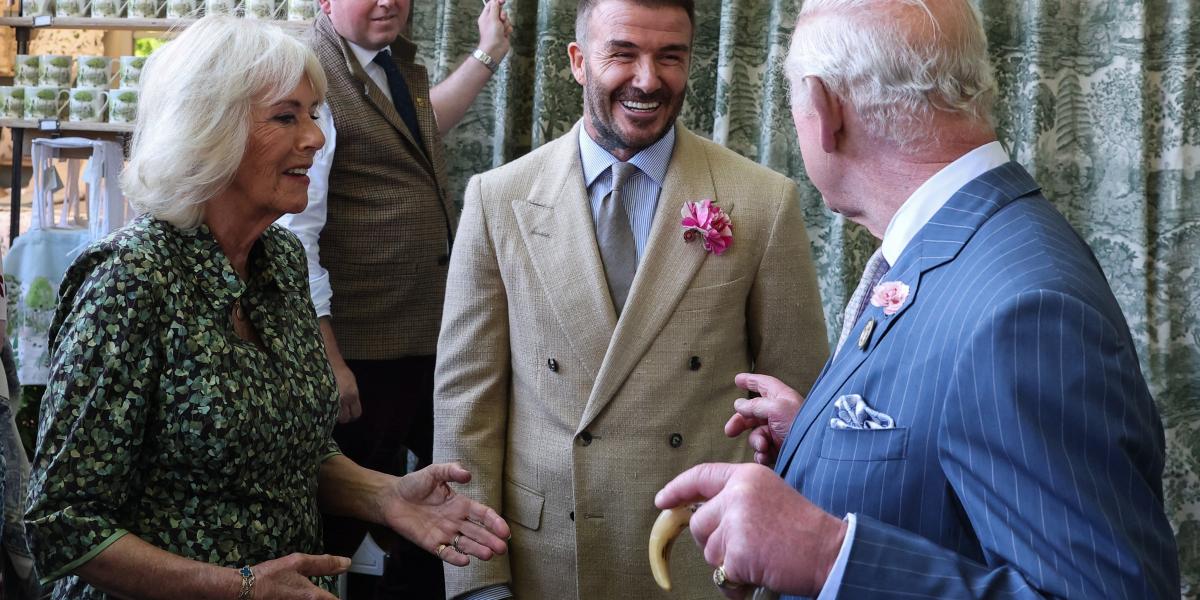 David Beckham, Kamilla brit királynő és III. Károly brit király társaságában 2025. május 19-én