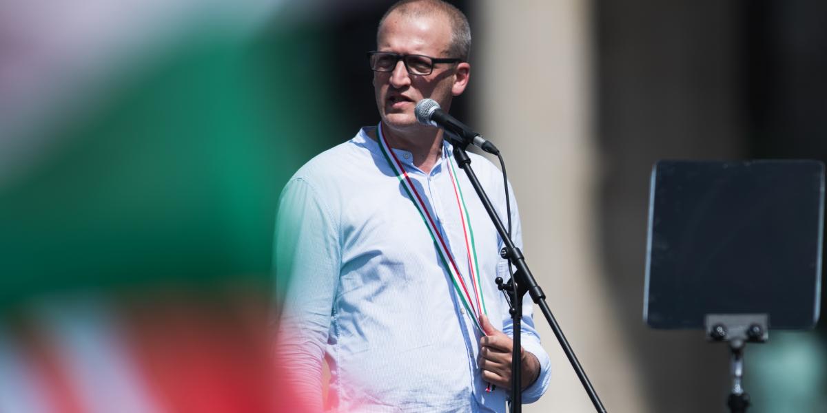 Tarr Zoltán tavaly júniusban a Hősök terén