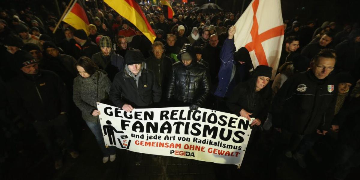 Drezdában tizennyolcezren vonultak fel a Pegida tüntetésén FOTÓ: EUROPRESS/GETTY IMAGES/SEAN GALLUP