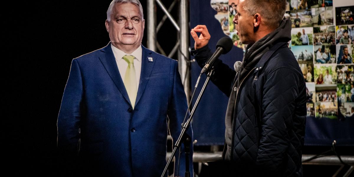 Magyar Péter országjárása Oroszlányban, szeptember 30-án