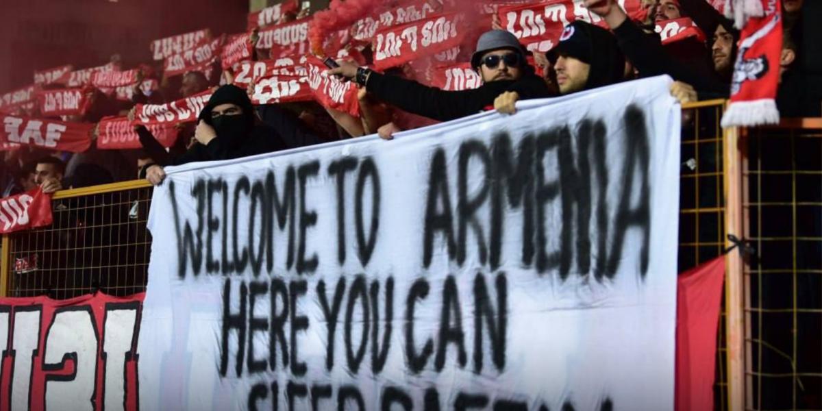 A Safarov-ügyre célzó molinó a jereváni örmény-magyar meccsen