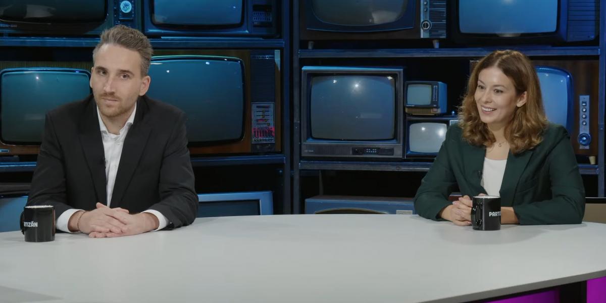 Barabás Richárd és Cseh Katalin a Partizán stúdiójában