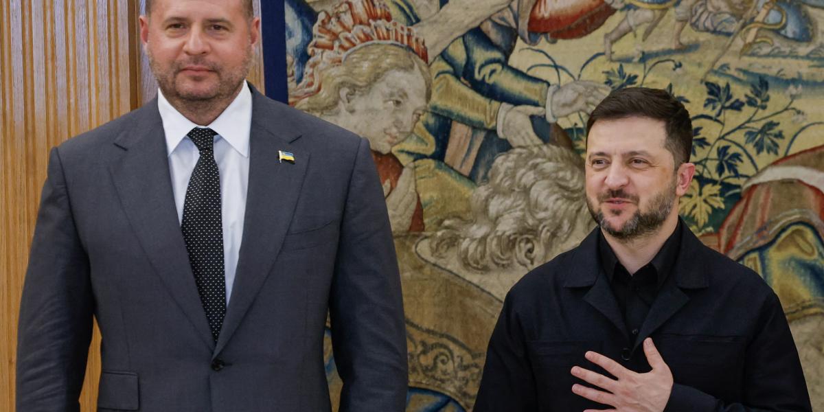 Andrij Jermak és Volodimir Zelenszkij - Korábbi felvétel 