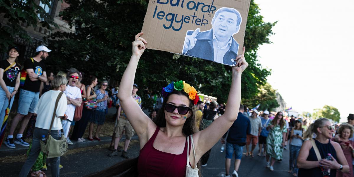 Felvonuló az idei Budapest Pride-on 