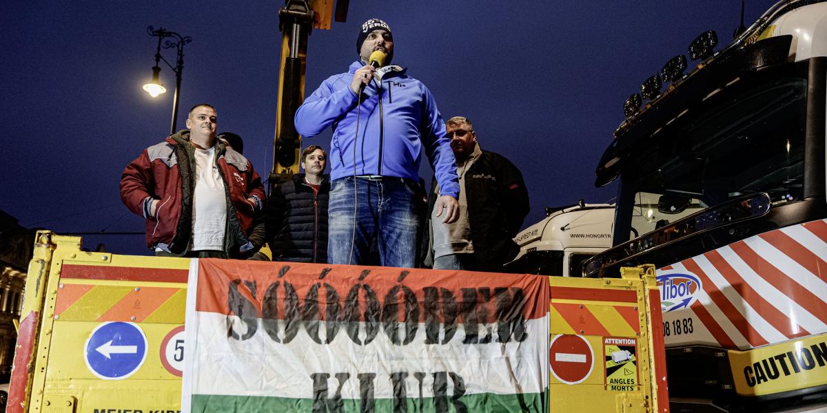 Orosz Tibor a tüntetésen 