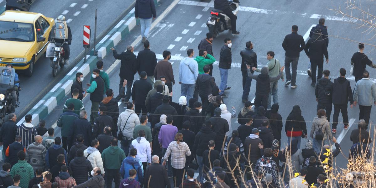 Boltosok tiltakozása Teheránban december 29-én. 