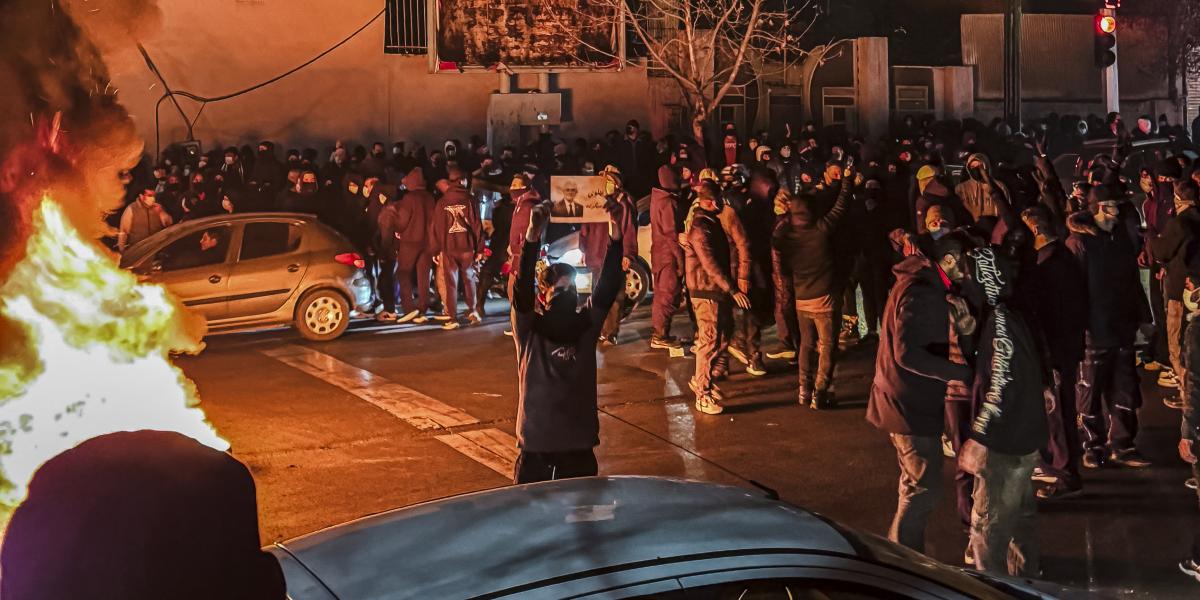 Kormányellenes tüntetés Teheránban 2026. január 9-én. 