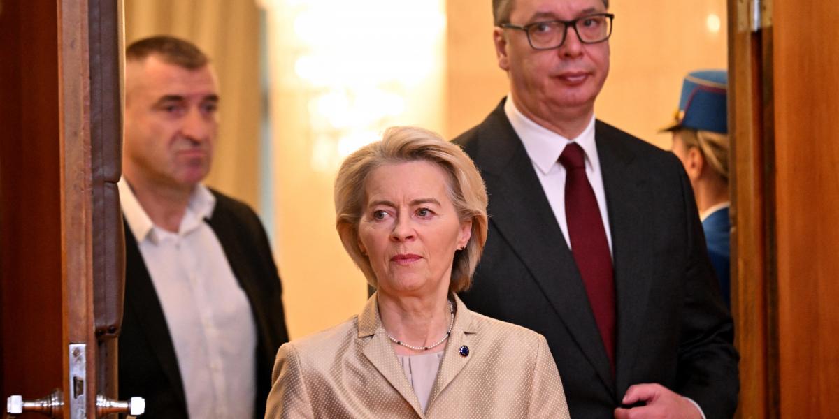 Ursula von der Leyen és Aleksandar Vucic 2026. október 15-én Belgrádban