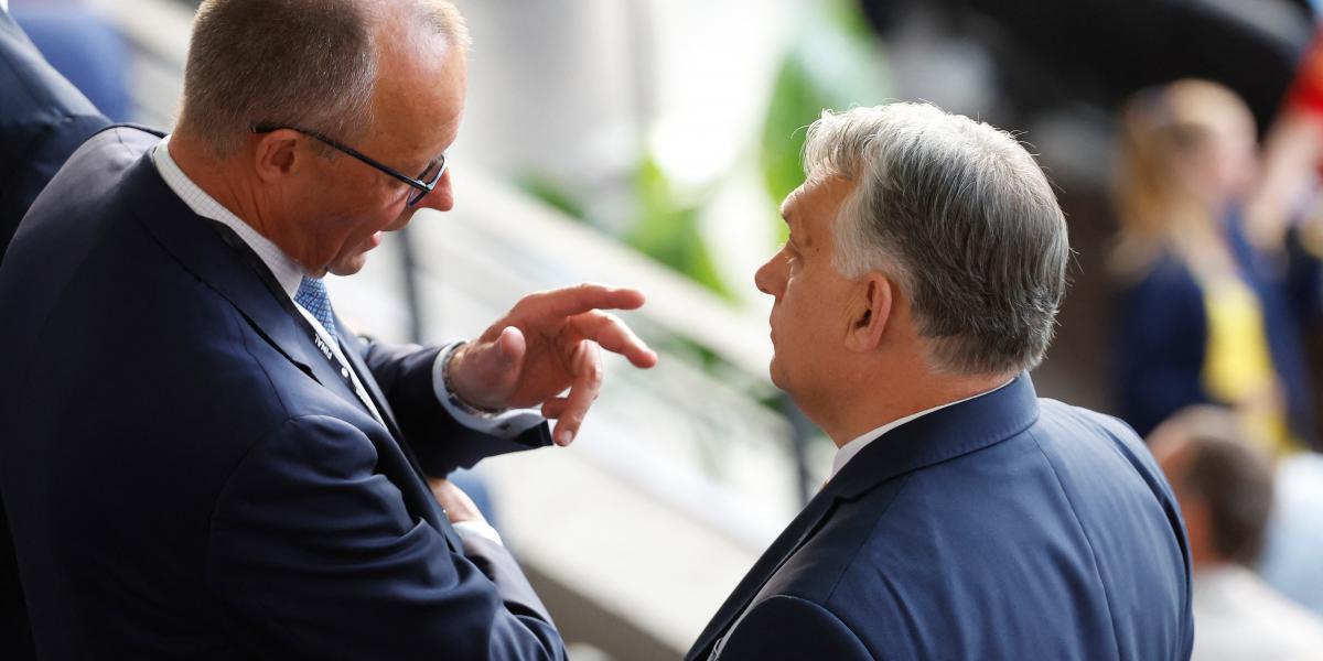 Friedrich Merz és Orbán Viktor 2024. július 14-én.