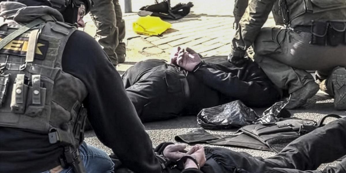  Az ukrán Oschadbank pénzszállító munkatársainak elfogása március 5-én a Terrorelhárítási Központ felvételén 