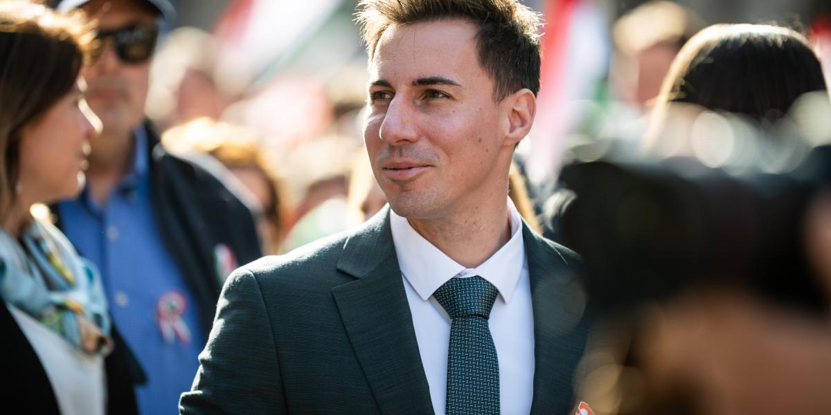 Radnai Márk a Nemzeti Meneten március 15-én.